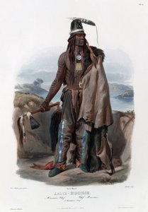 Een Minatarre opperhoofd door Karl Bodmer